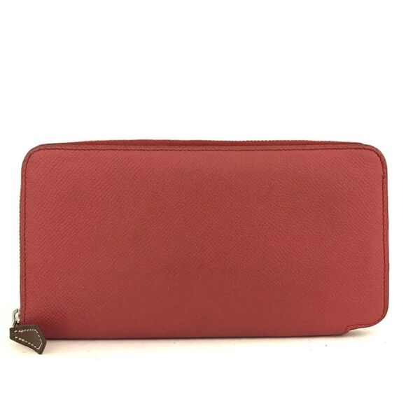 Hermes Handbags - HERMES Silk In Azap Leather Zip Around Long Wallet
